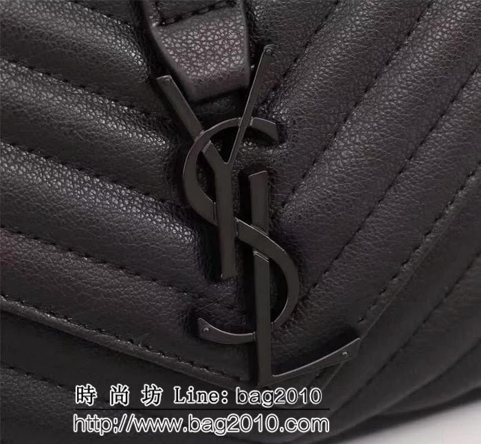 YSL聖羅蘭 專櫃最新版 手工繡V線 山羊紋鏈條包 可手提斜挎 F26611 YAS1108